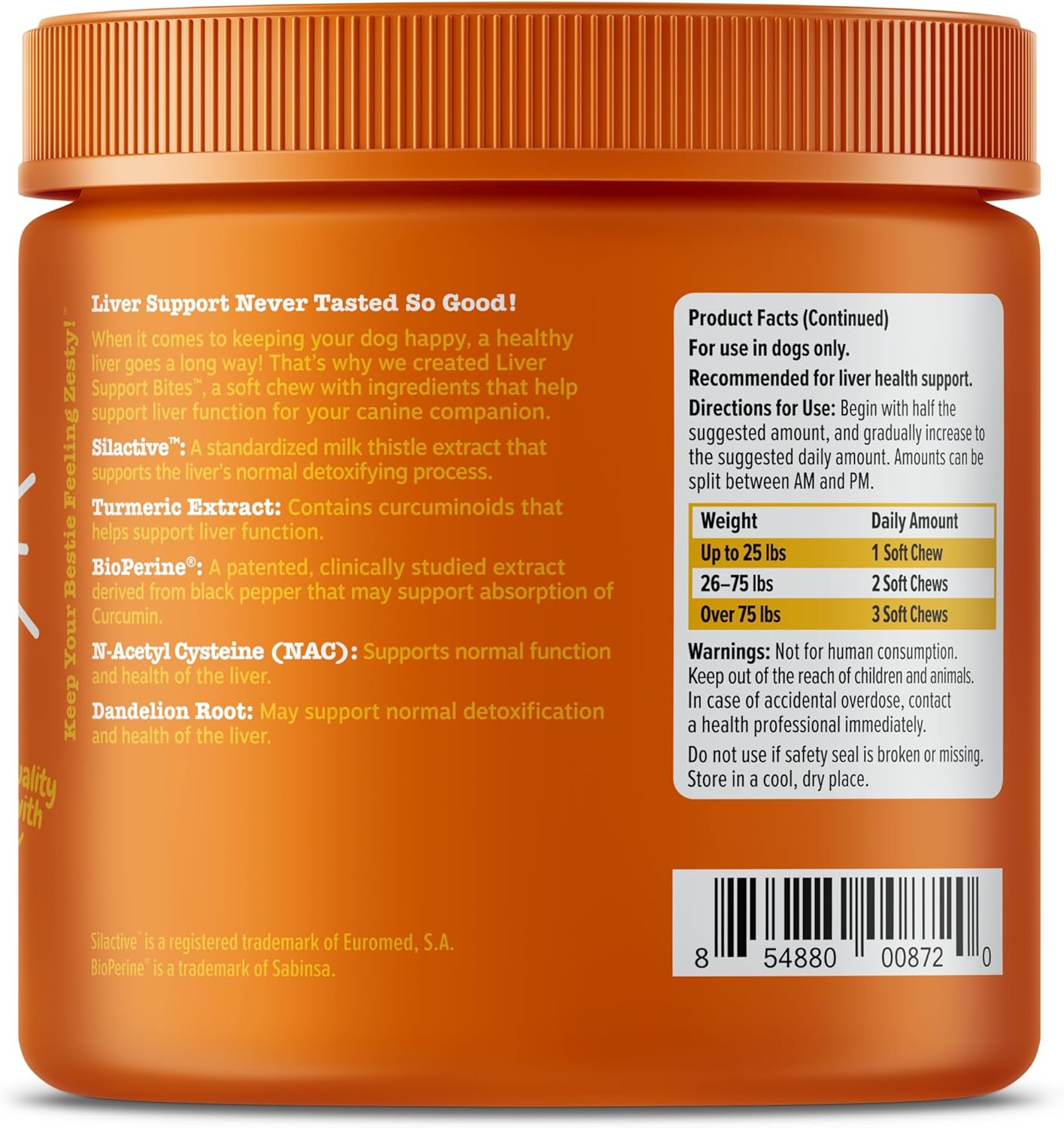 Dog Liver Support Supplement with Milk Thistle & Turmeric - Soft Chew Formula for Liver Function in Dogs
