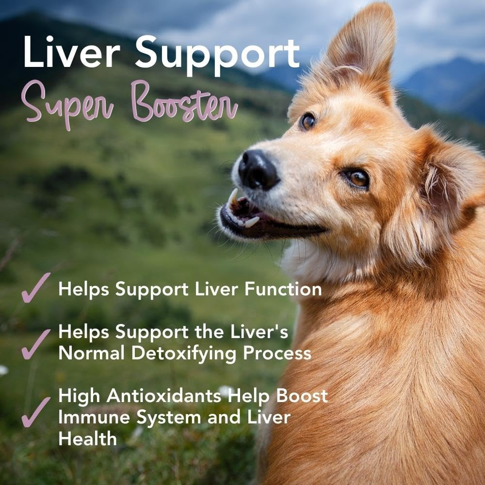 Dog Liver Support Supplement with Milk Thistle, Turmeric, Cranberry & Dandelion Root Extract - iHeartDogs Liver Health Formula
