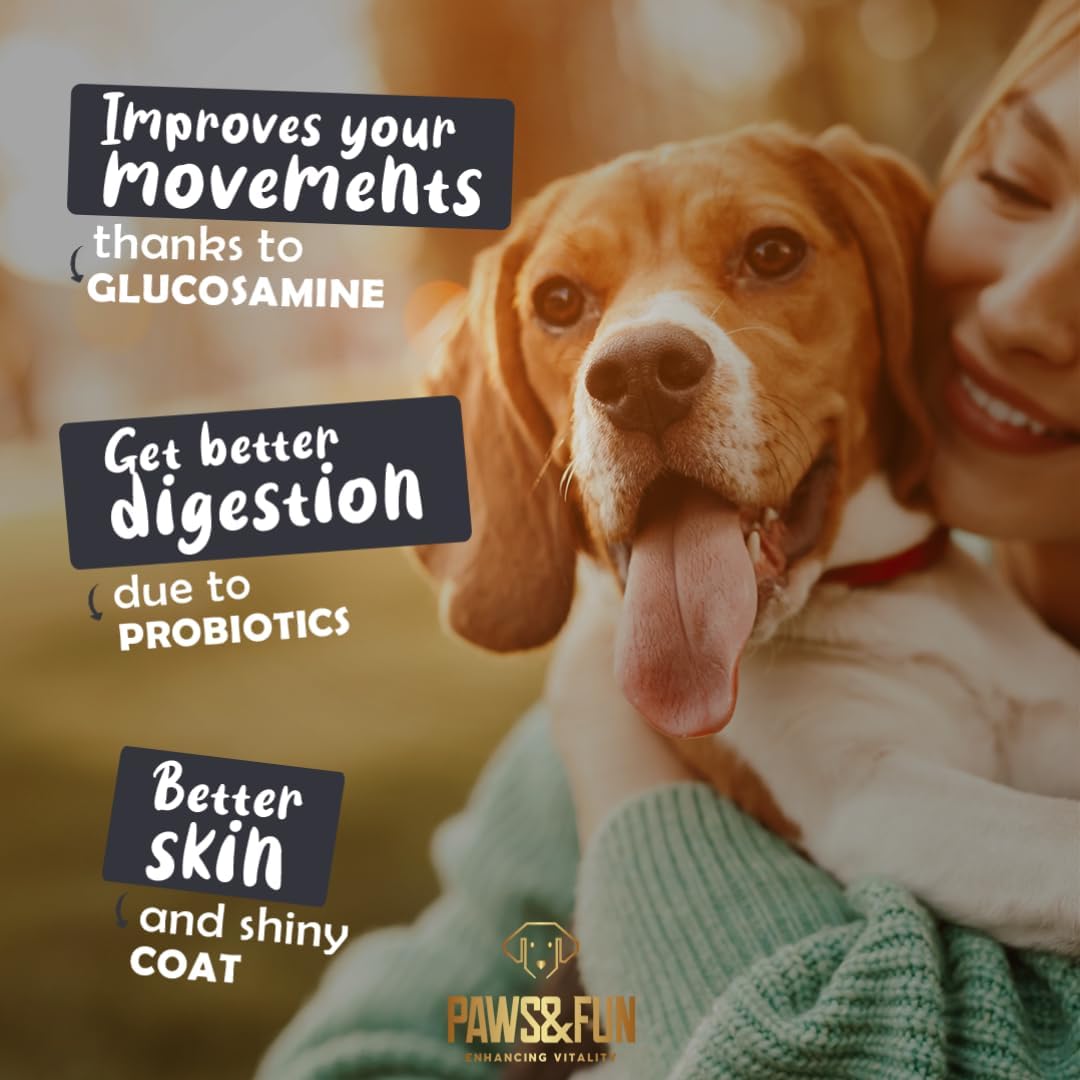 Dog Multivitamin Chews with Glucosamine, Probiotics, and Omega 3 for Hip, Joint, Digestion, Skin, and Coat - 10-in-1 Peanut Butter Supplement (120ct)