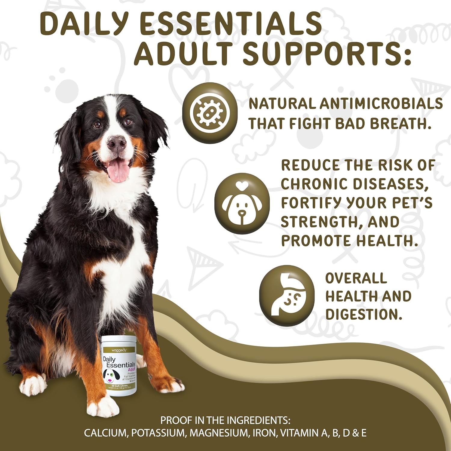 Dog Multivitamin & Immune System Support Soft Chews for Small/Large Dogs - 120 Count