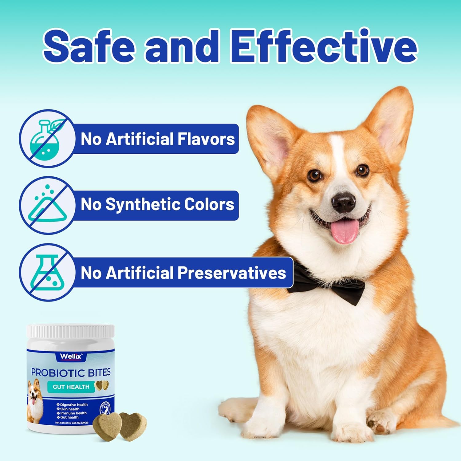 Dog Probiotic Chews - Wellix Probiotics for Dogs, Supports Digestive Health, Allergies, Diarrhea, Upset Stomach & Gas Relief