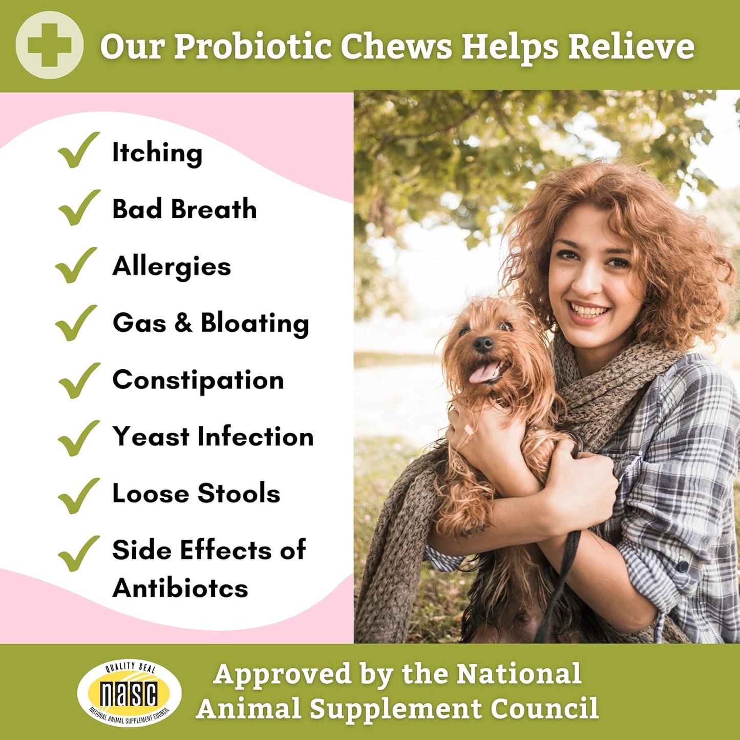 Dog Probiotic Chews with Digestive Enzymes - 240 Count for Gut Health & Immune Support