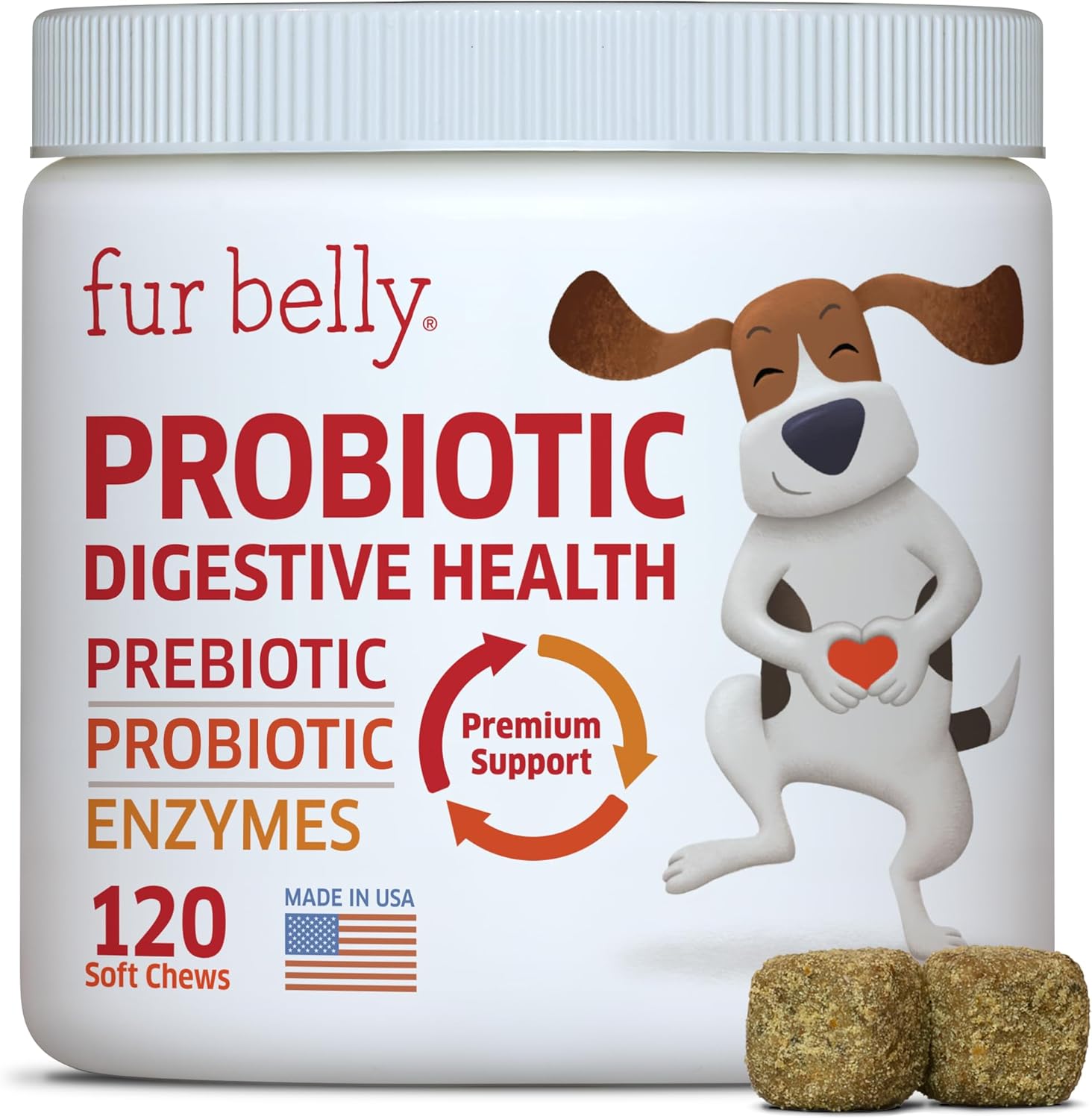 Dog Probiotic Chews with Prebiotic for Digestive Health - Hot Spot Relief, Allergy Support, Gas & Diarrhea Relief - 120 Count