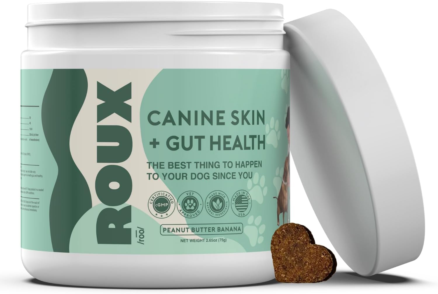 Dog Probiotic & Multivitamin Chew - Gut Health, Joints, Allergies - Digestive Enzymes, Omega-3 - Prevent Itchy Skin/Ears - Dogs 60+ lbs - Made in USA - 60ct