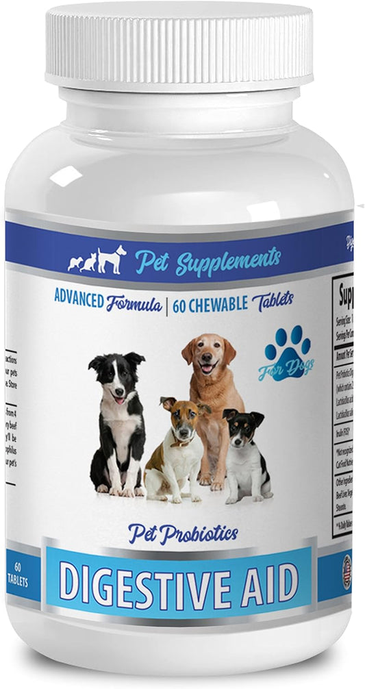 Dog Probiotic Treats for Bad Breath, Gas, and Digestive Health - Natural Solution for Diarrhea - Enzymes and Probiotics for Dogs - 60 Treats