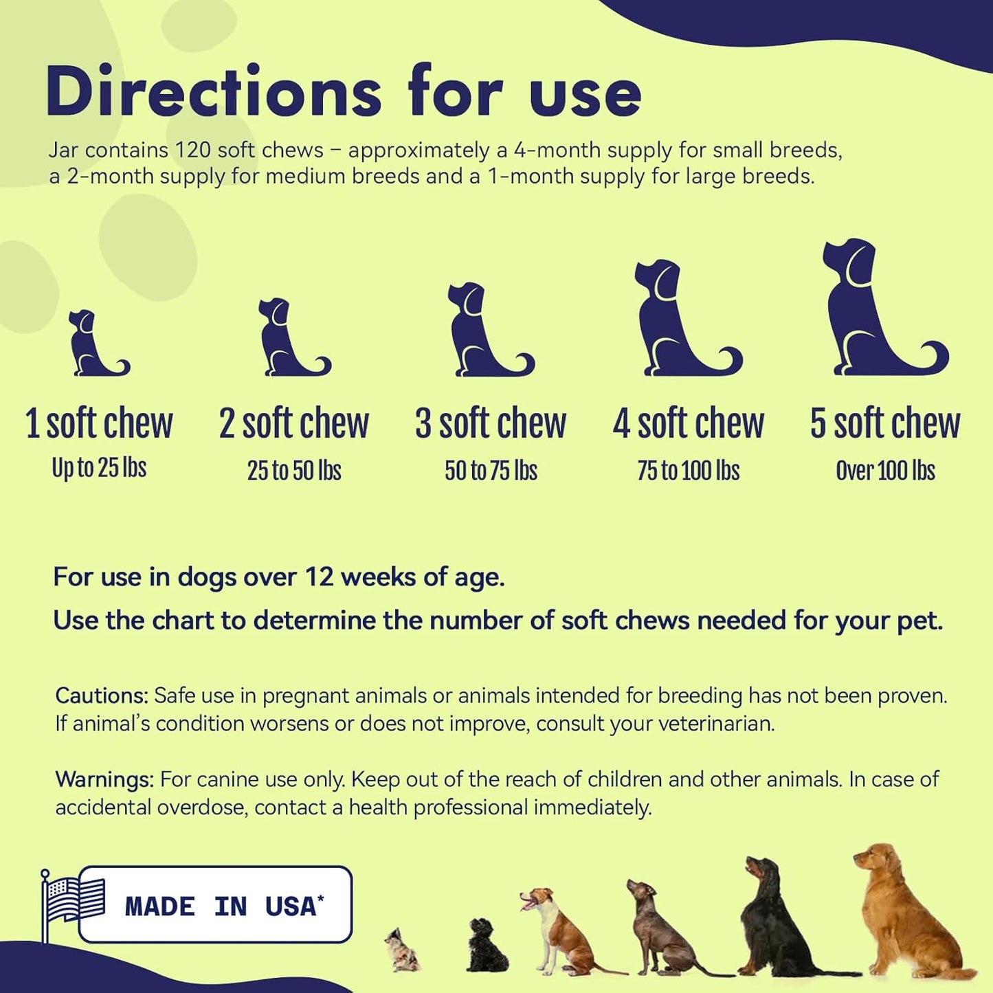 Dog Probiotics 120 ct. for Digestive Health, Gut Support, Diarrhea, Allergies - 2 Billion CFUs, 264g