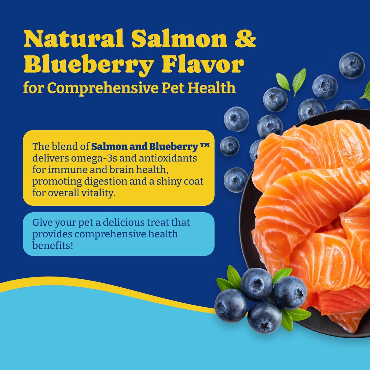 Dog Probiotics with Prebiotics & Digestive Enzymes - Salmon & Blueberry Flavor - 6 Billion CFUs - Immune, Gut, Skin Health - 180 Soft Chews