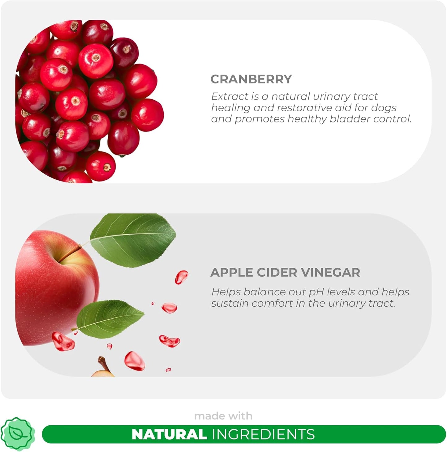 Dog Urinary Tract Health Supplement - 120 Chewable Cranberry Tablets for Bladder Support, UTI, Stones, and Incontinence