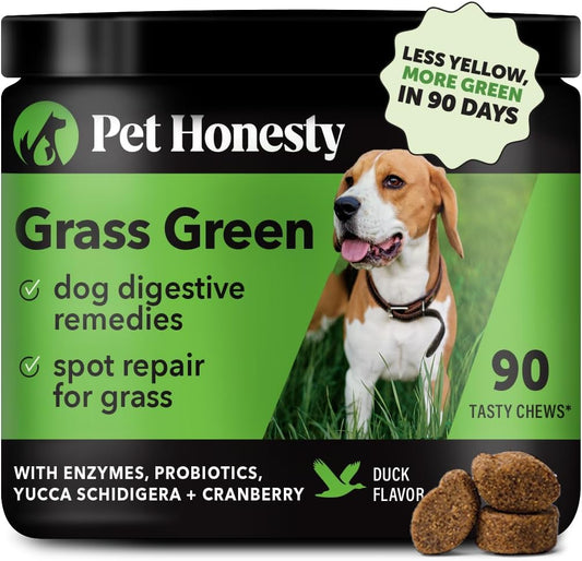 Dog Urine Neutralizer Chews for Grass Burn Spots with Probiotics and Cranberry - Pet Honesty Grass Green Spot Saver (90 ct)