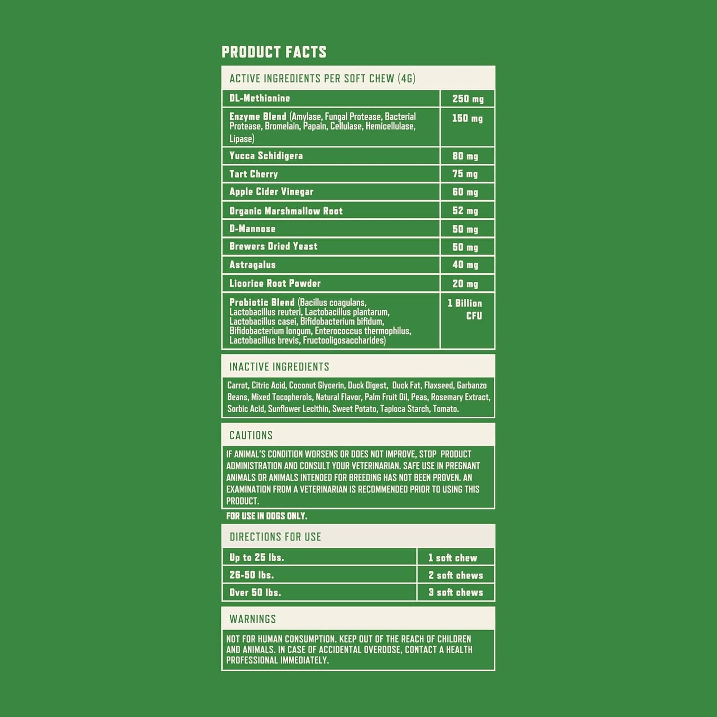 Dog Urine Neutralizer & Green Grass Saver Soft Chews with D-Mannose & Apple Cider Vinegar - 90ct
