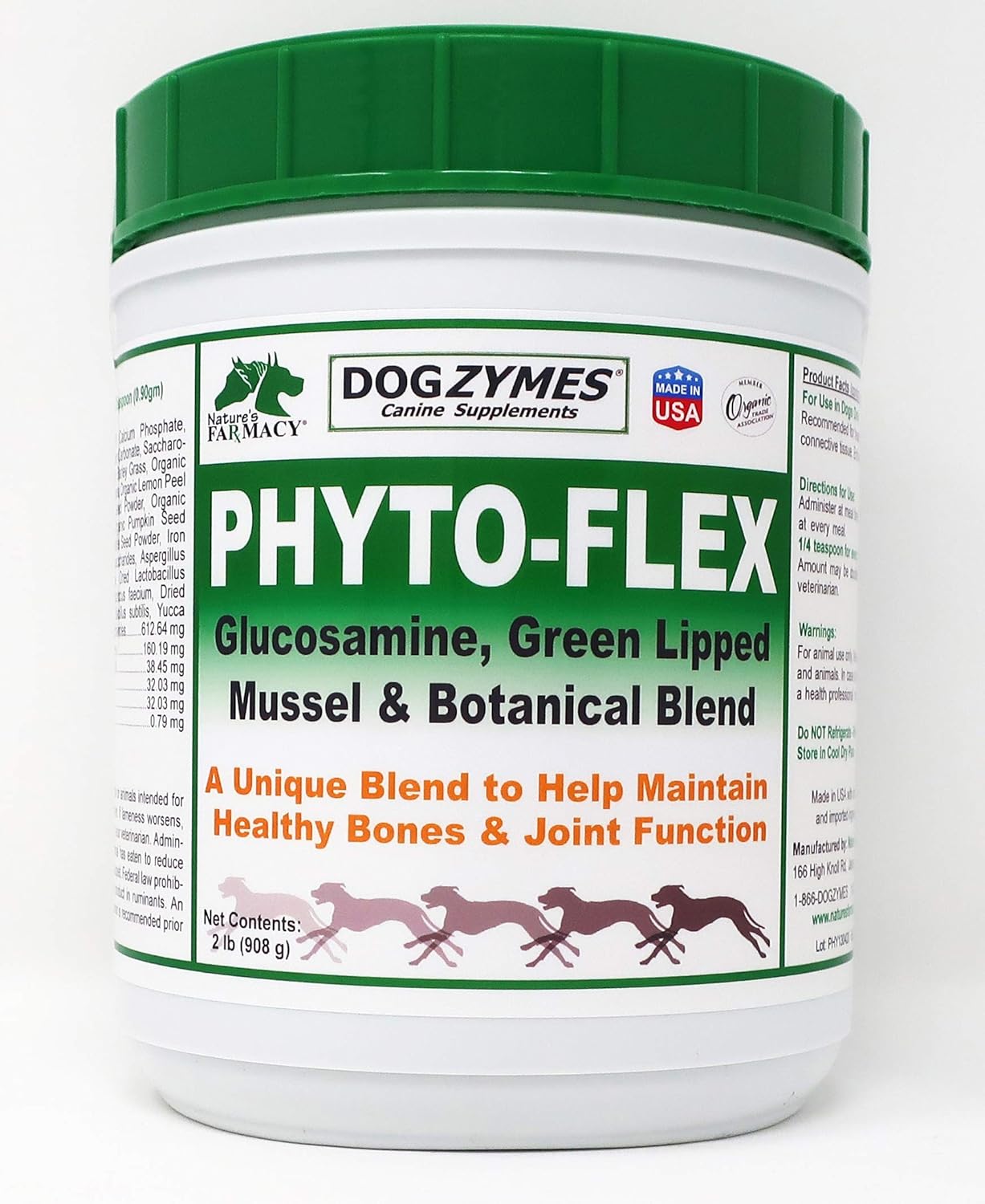 Dogzymes Phyto Flex 2 Pound - Joint Supplement with Glucosamine, Chondroitin, MSM, and Hyaluronic Acid