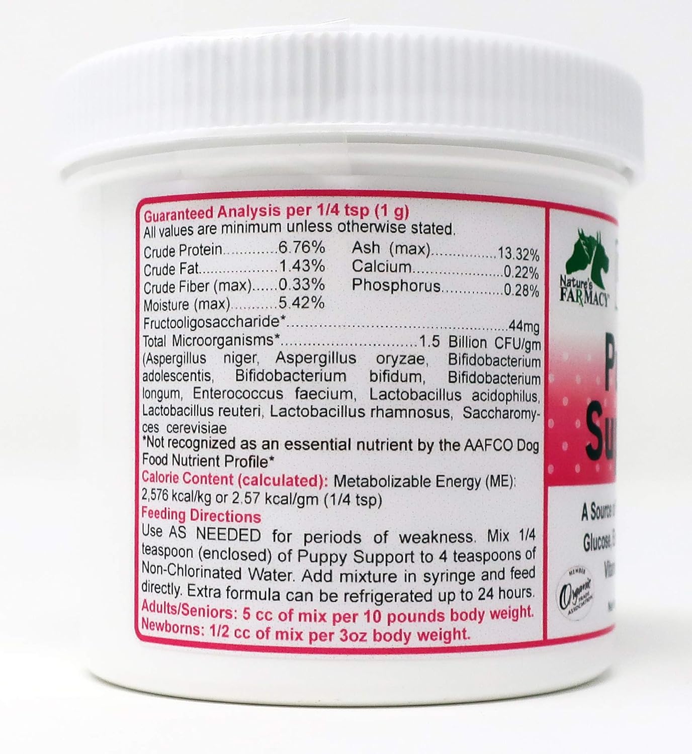Dogzymes Puppy Support Formula with Probiotics, Prebiotics, Enzymes, Glucose, Electrolytes, Vitamins, and Minerals - 3 Ounce Mix for Fading Puppies