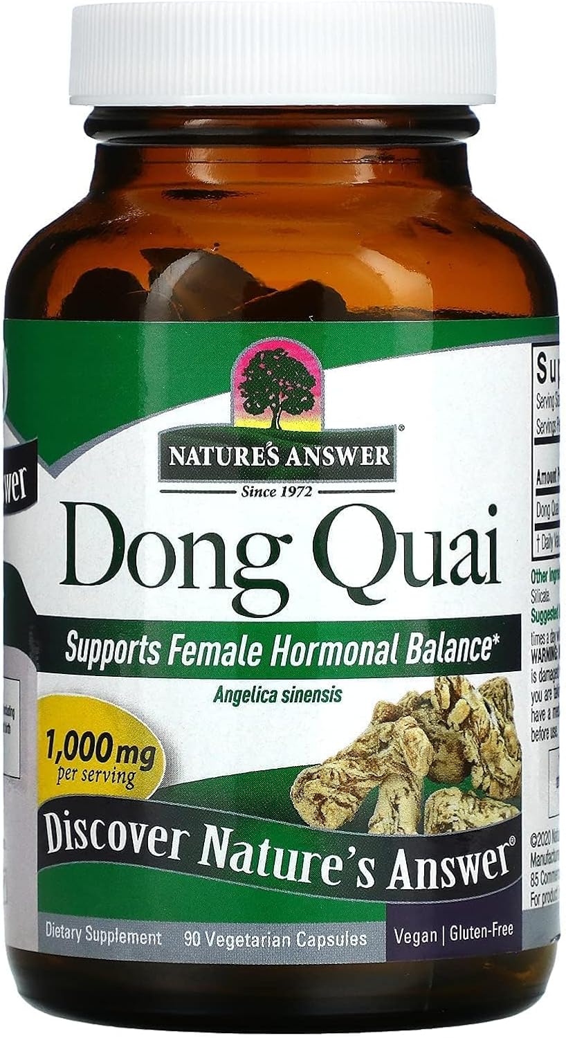 Dong Quai Root Capsules for Female Wellness Support - Non GMO, Vegan, Kosher, Gluten Free - Made in USA - 90 Count
