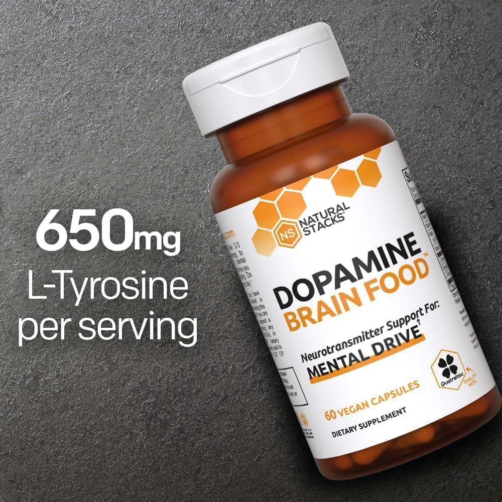 Dopamine Brain Food Supplement with L-Tyrosine for Focus & Energy - 60 Capsules