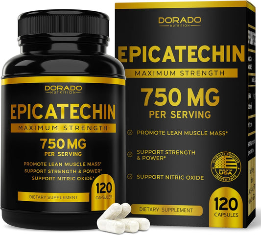 DORADO NUTRITION Epicatechin Extract Capsules - 750mg Per Serving - Muscle Support Supplement - Non-GMO & Vegan - 120 Count