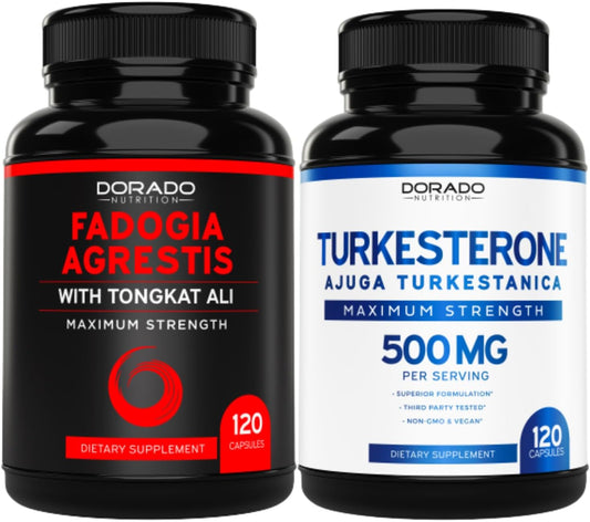Dorado Nutrition Fadogia Agrestis and Tongkat Ali Blend with Turkesterone - 600mg, 400mg, and 500mg Per Serving