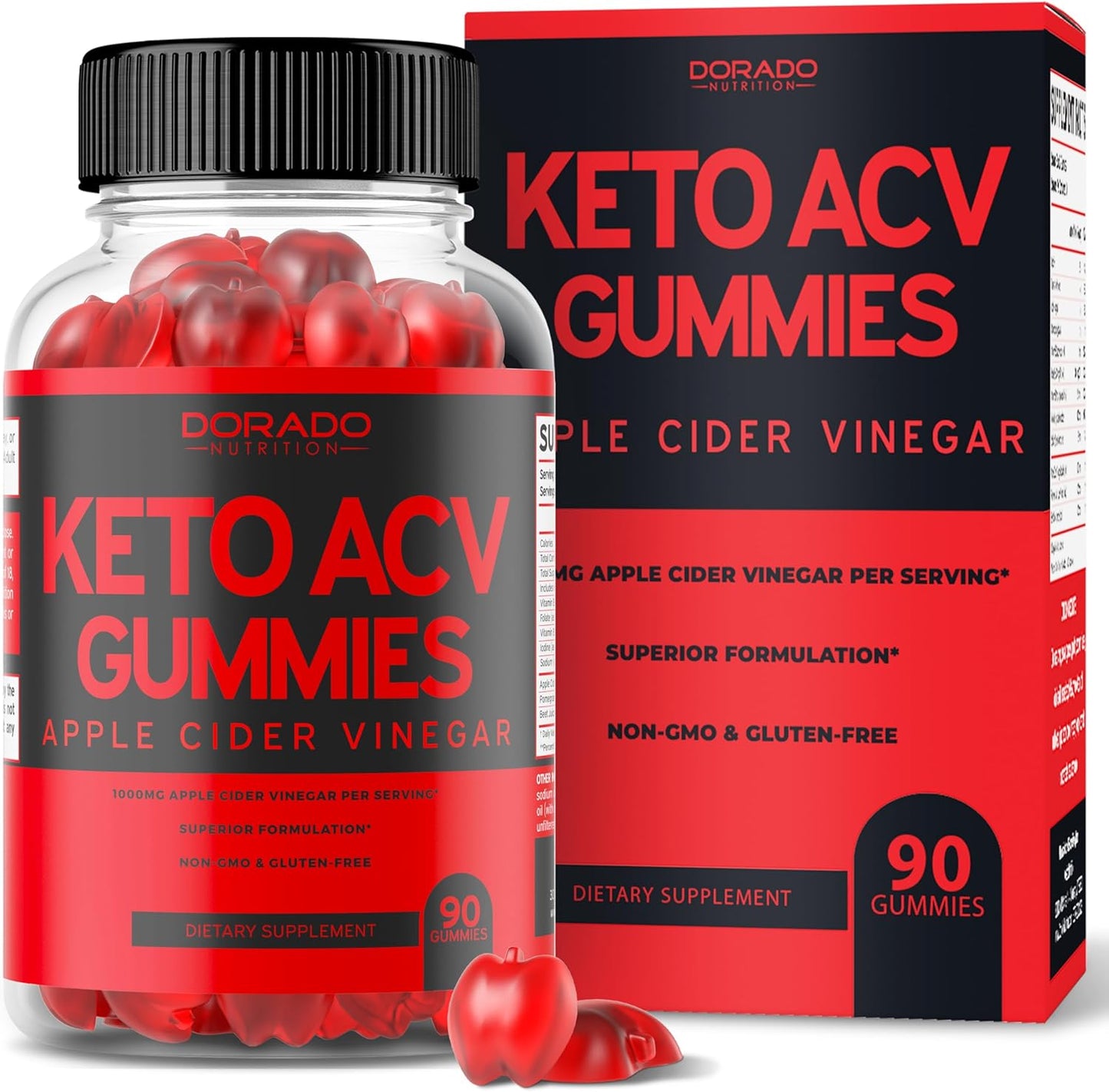 DORADO NUTRITION Keto ACV Gummies - Advanced 1000mg Formula for Weight Management and Thyroid Support