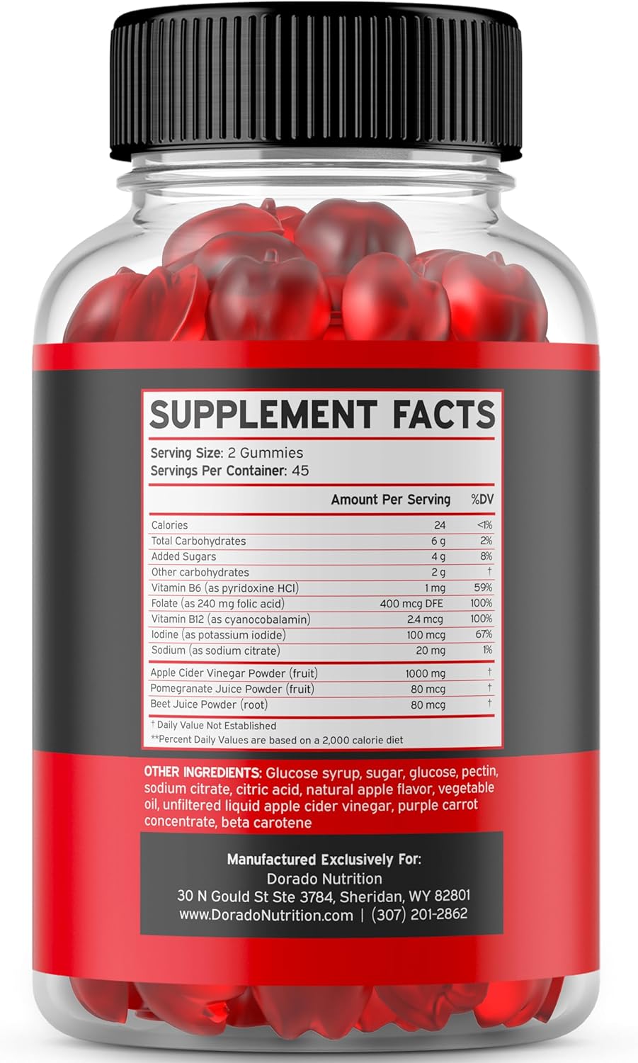 DORADO NUTRITION Keto ACV Gummies - Advanced 1000mg Formula for Weight Management and Thyroid Support