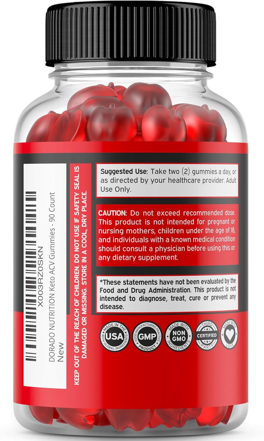 DORADO NUTRITION Keto ACV Gummies - Advanced 1000mg Formula for Weight Management and Thyroid Support