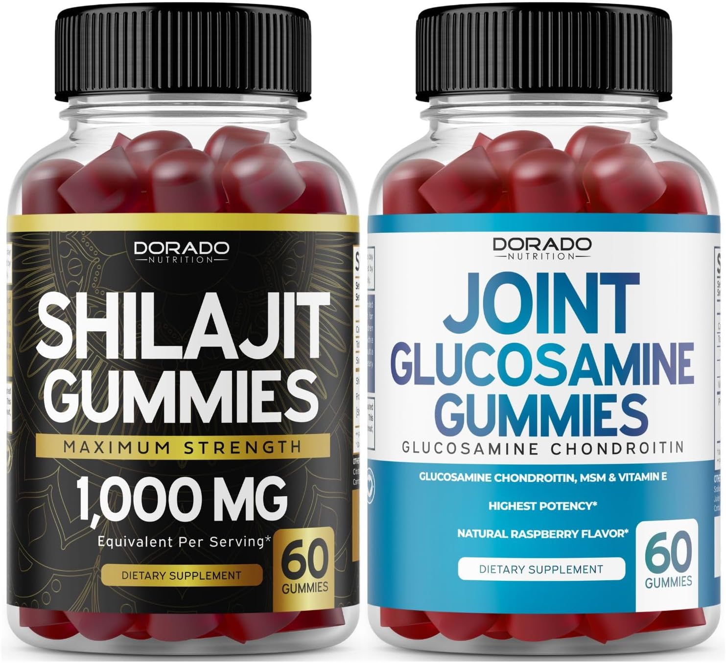Dorado Nutrition Shilajit & Glucosamine Chondroitin Gummies Combo Pack (120 Gummies) for Men and Women