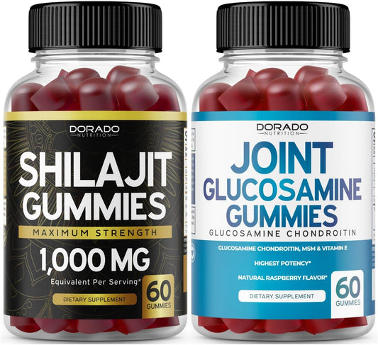 Dorado Nutrition Shilajit & Glucosamine Chondroitin Gummies Combo Pack (120 Gummies) for Men and Women