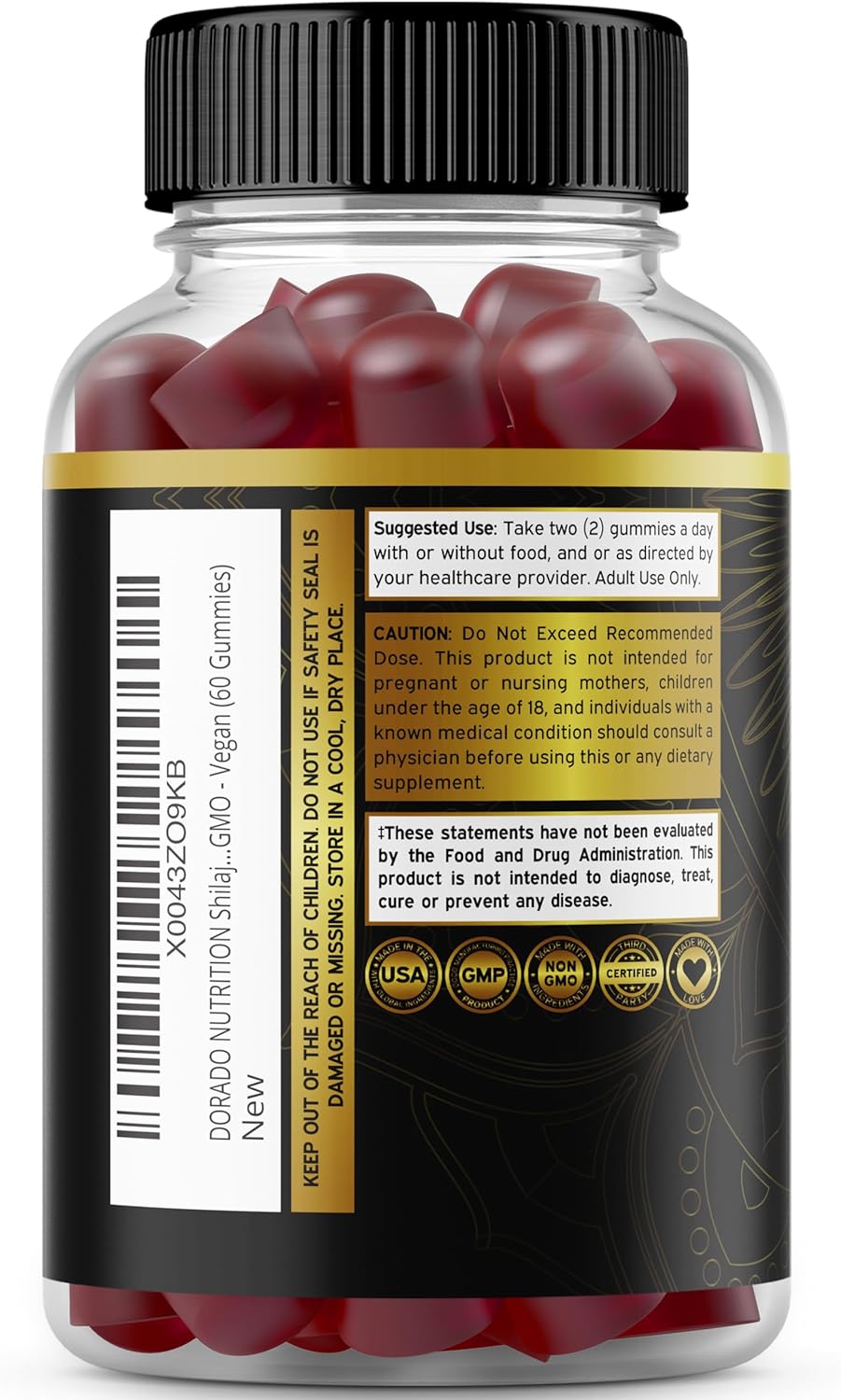 Dorado Nutrition Shilajit & Glucosamine Chondroitin Gummies Combo Pack (120 Gummies) for Men and Women