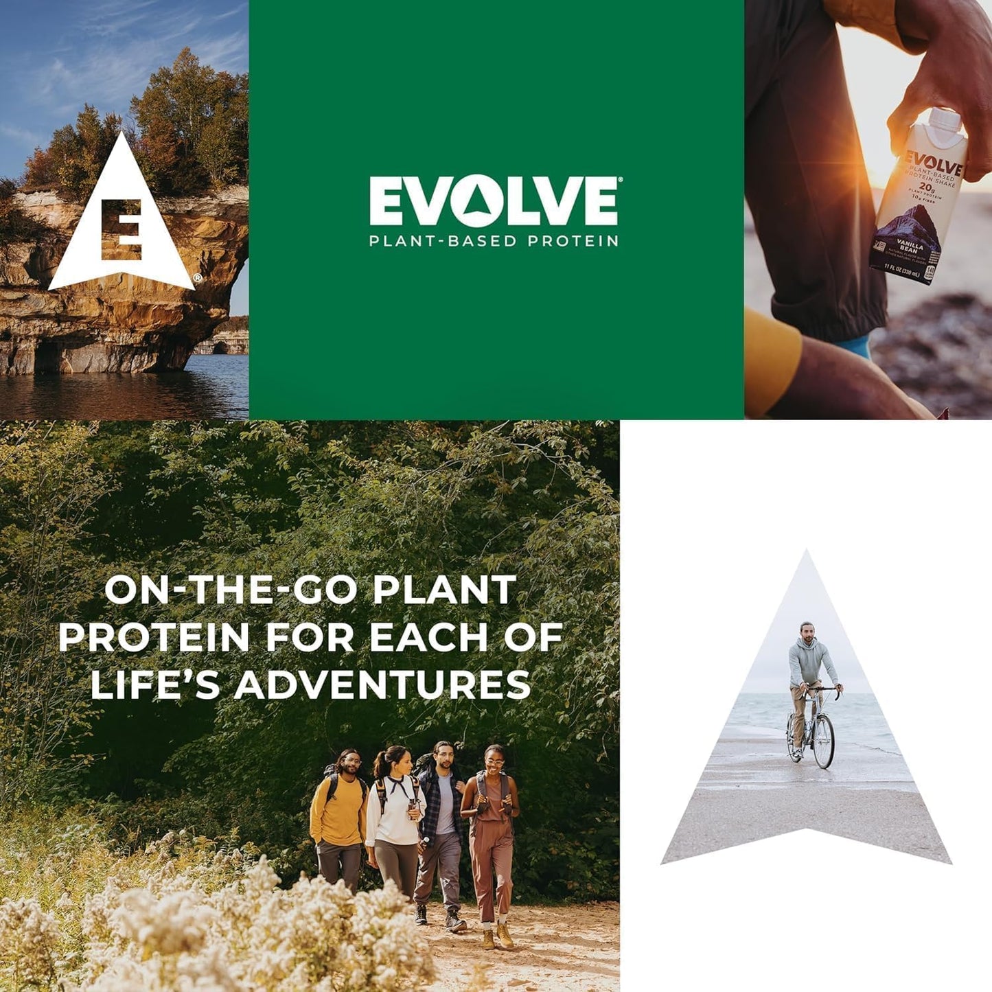 Double Chocolate Evolve Plant Based Protein Powder - 20g Vegan Protein, Dairy Free, Non-GMO, 3g Fiber - 2 lb + BPA-free Blender Bottle