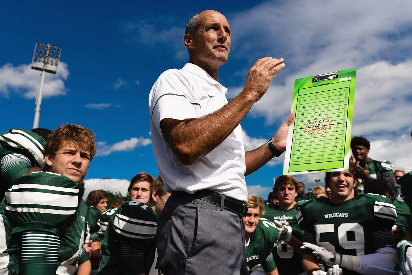 Double-Sided Dry-Erase Football Coaching Board Clipboard for American Football Coaches - Includes 2 Erasable Pens by BETTERLINE