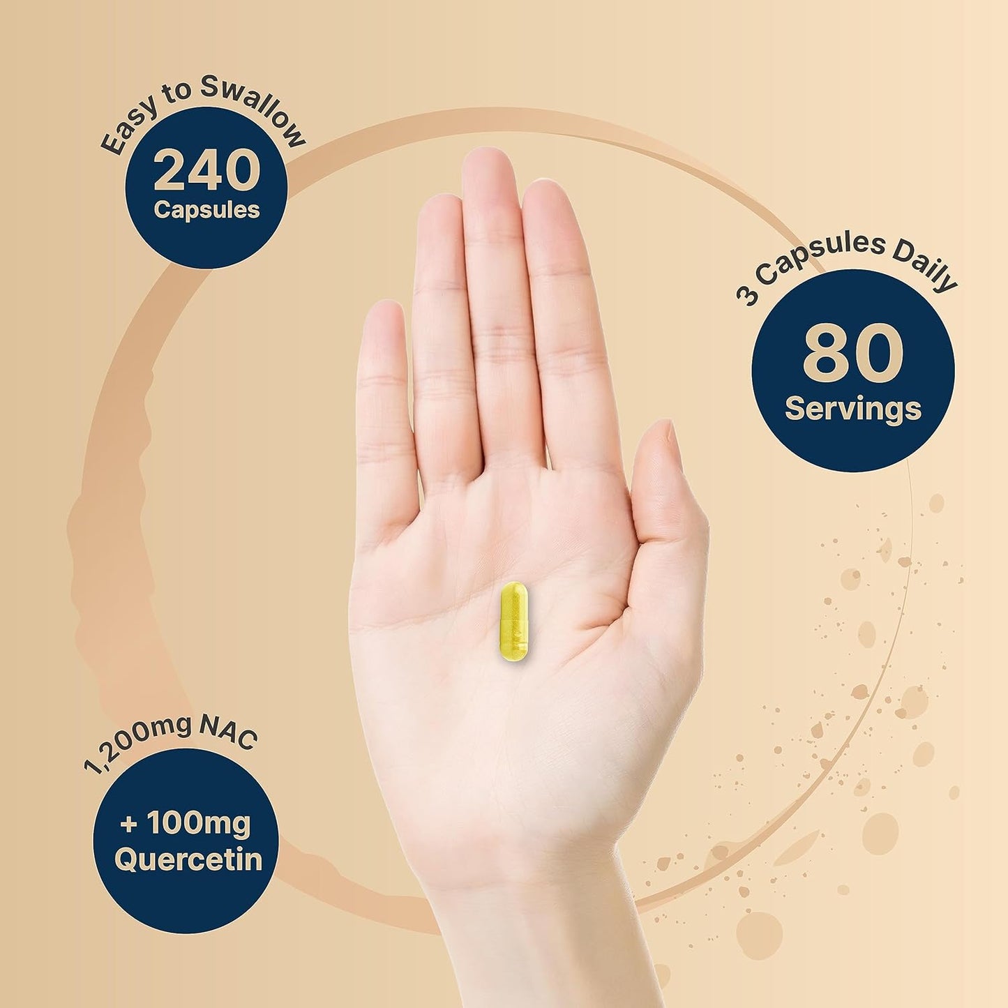 Double Strength NAC Supplement 1200mg | 240 Capsules with Quercetin for Immune, Liver, Lung Health