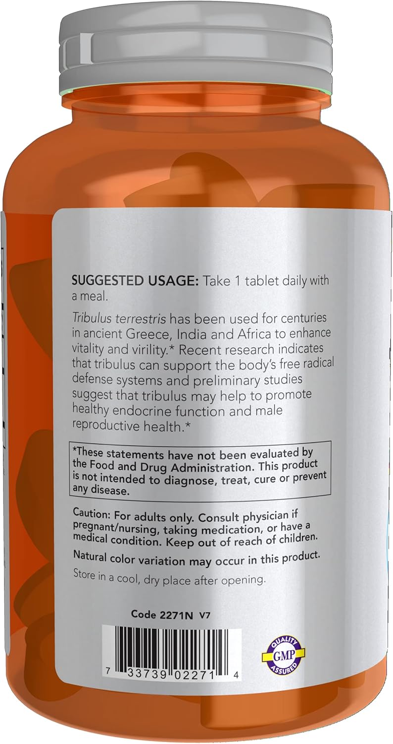 Double Strength Tribulus terrestris 1,000 mg for Men's Health - 180 Tablets by NOW Sports