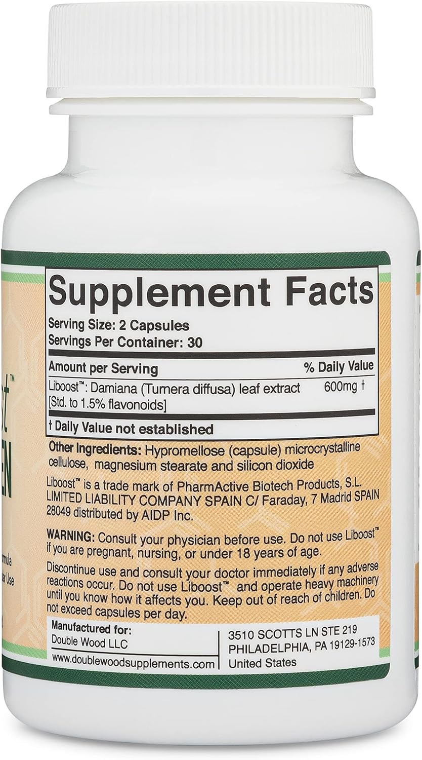 Double Wood Liboost - Patented Libido Booster for Women (Damiana Leaf Extract)