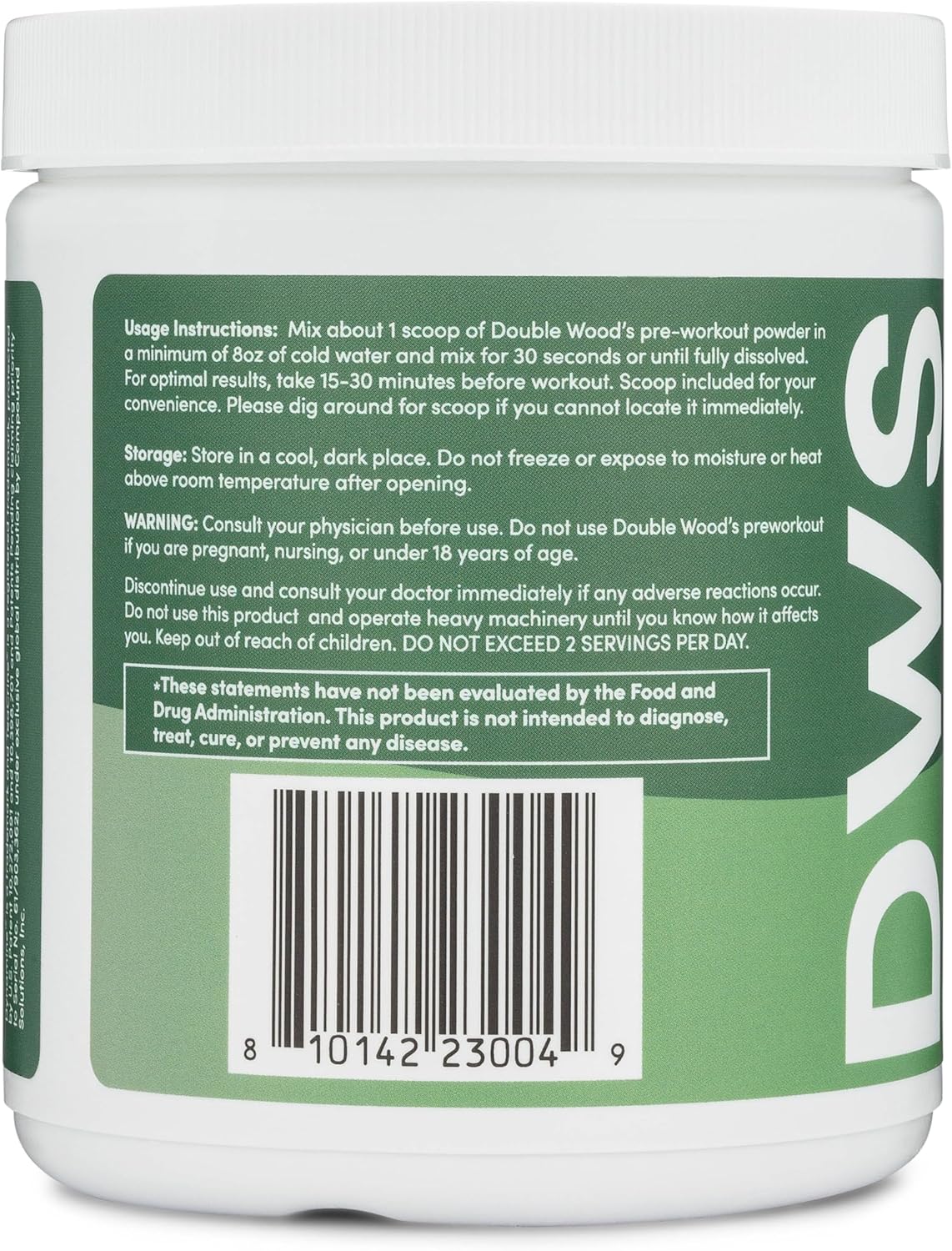 Double Wood Pre Workout Powder for Men & Women - 30 Servings with Caffeine, Beta Alanine, L-Citrulline, Dynamine, L-Theanine, Taurine, Theacrine - Includes Scoop (Blue Raspberry Flavor)