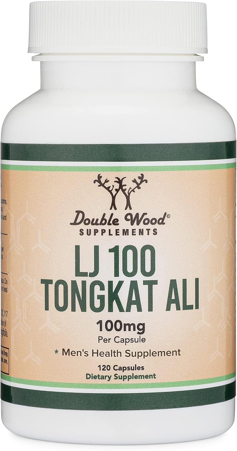 Double Wood Supplements LJ100 Tongkat Ali Capsules - Clinically Proven Men's Health Formula (120 Count)