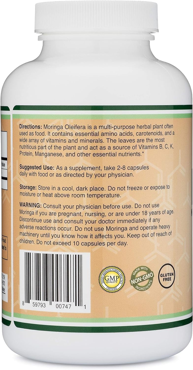 Double Wood Supplements Moringa Vegan Lactation Support Supplement for Increased Breast Milk Supply - Boost Breastfeeding with Superfood Formula