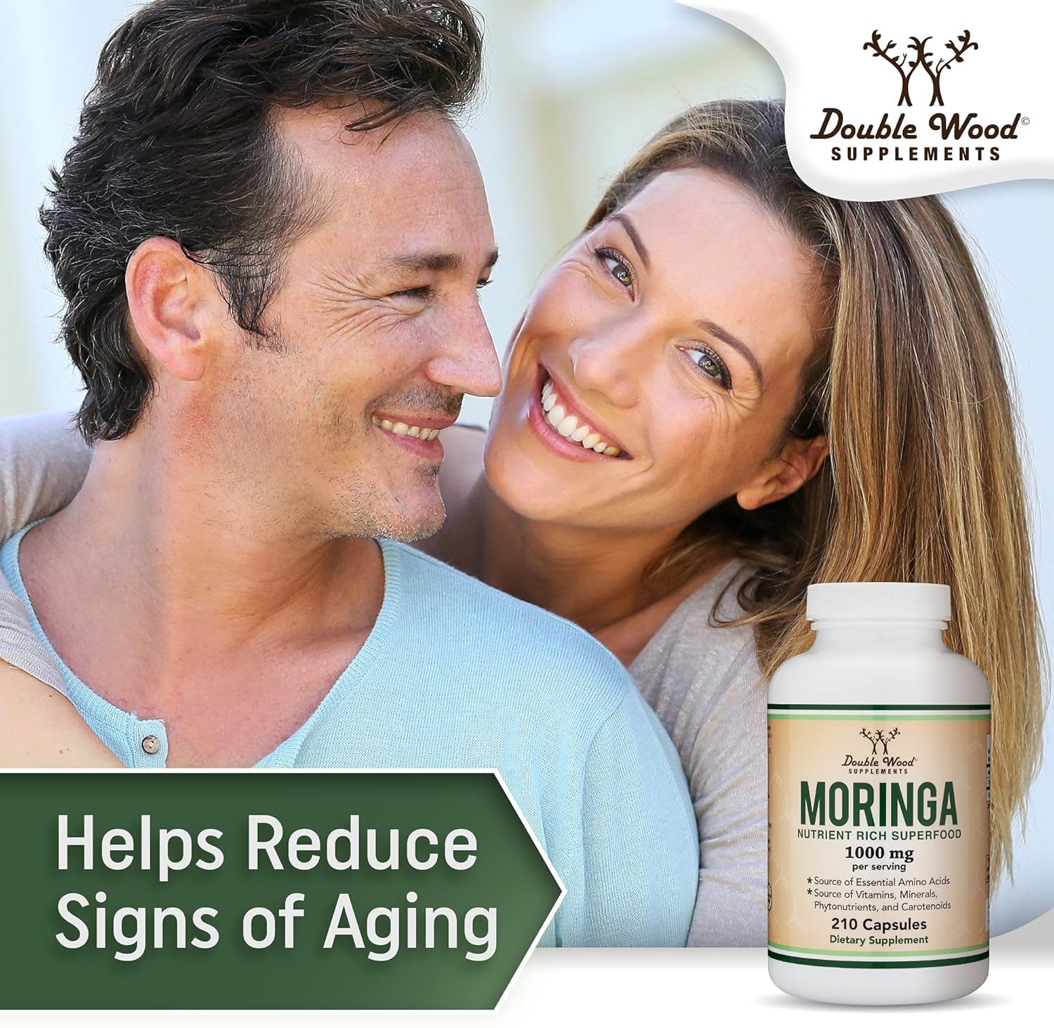 Double Wood Supplements Moringa Vegan Lactation Support Supplement for Increased Breast Milk Supply - Boost Breastfeeding with Superfood Formula