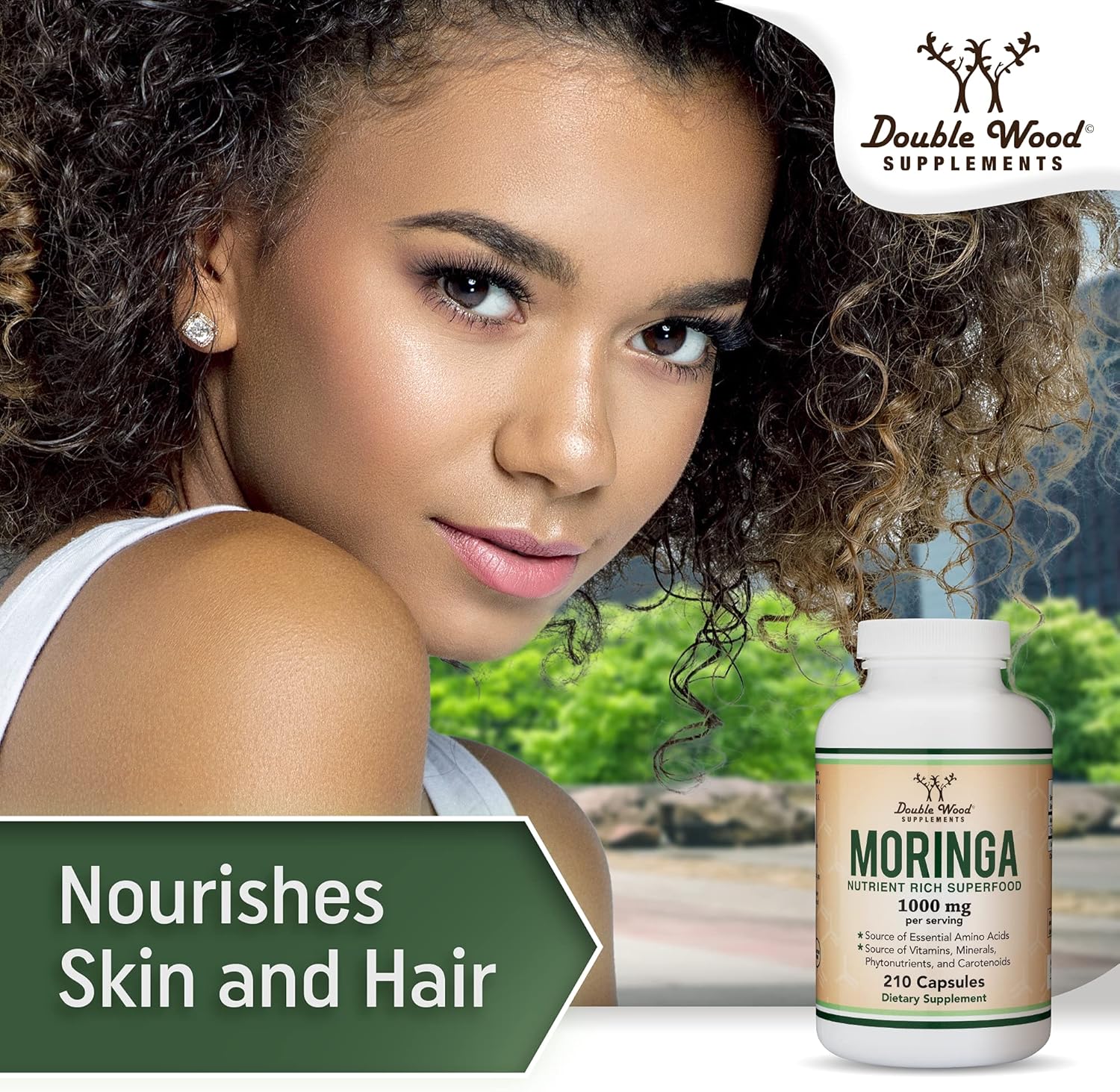 Double Wood Supplements Moringa Vegan Lactation Support Supplement for Increased Breast Milk Supply - Boost Breastfeeding with Superfood Formula