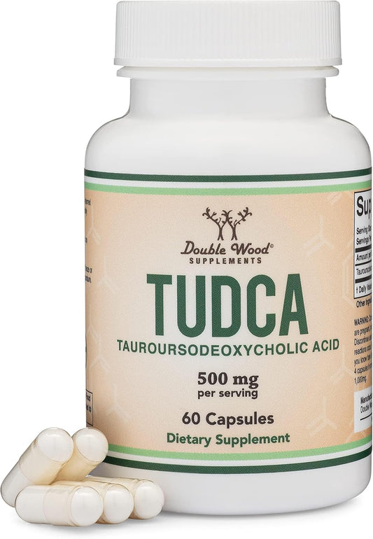 Double Wood Supplements TUDCA Bile Salts Liver Support Capsules - 500mg Servings - Gallbladder Cleanse - Strong Bitter Taste - 60 Capsules