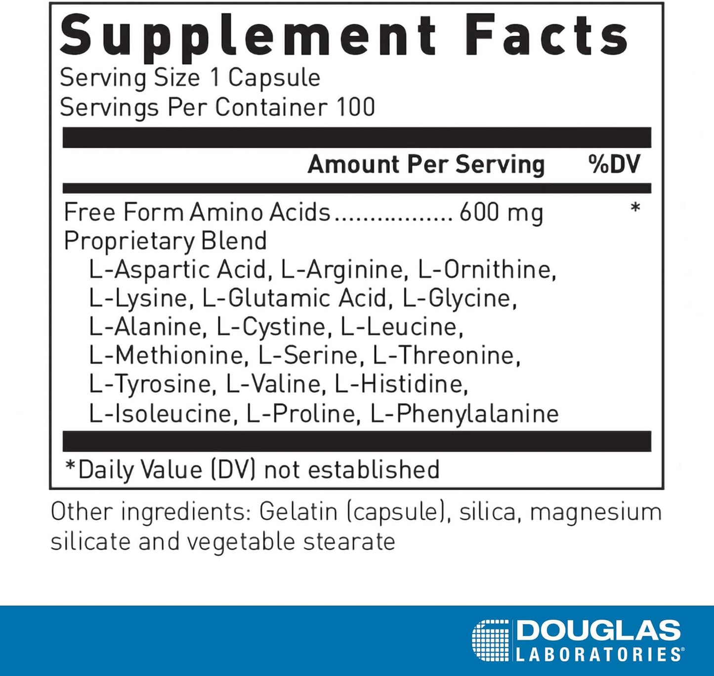Douglas Laboratories Free Form Amino Capsules | Energy & Muscle Support | 100 Capsules