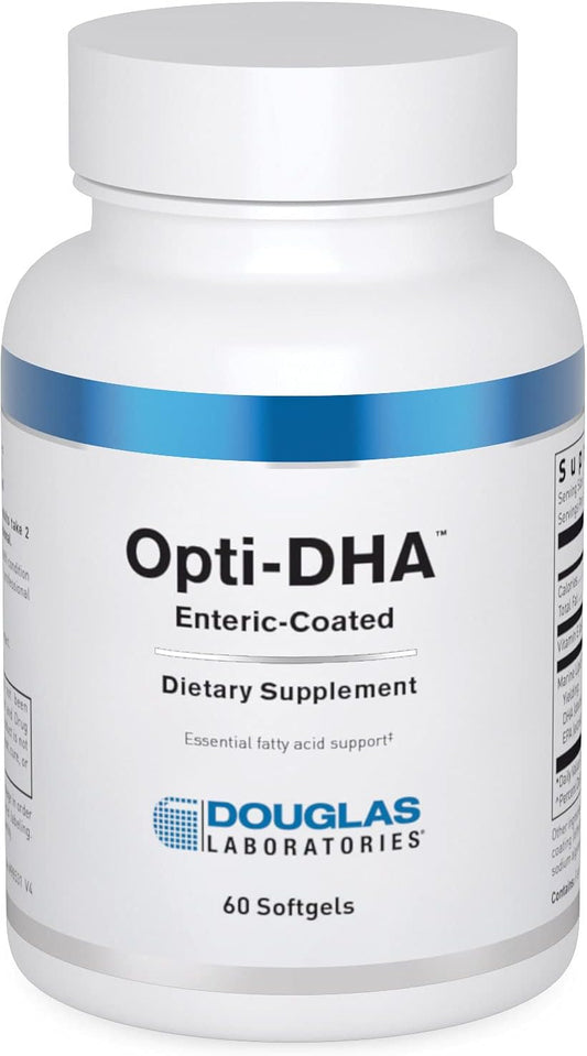 Douglas Laboratories Opti-DHA Enteric-Coated Omega-3 Fatty Acids Capsules for Cardiovascular Health - 60 Count