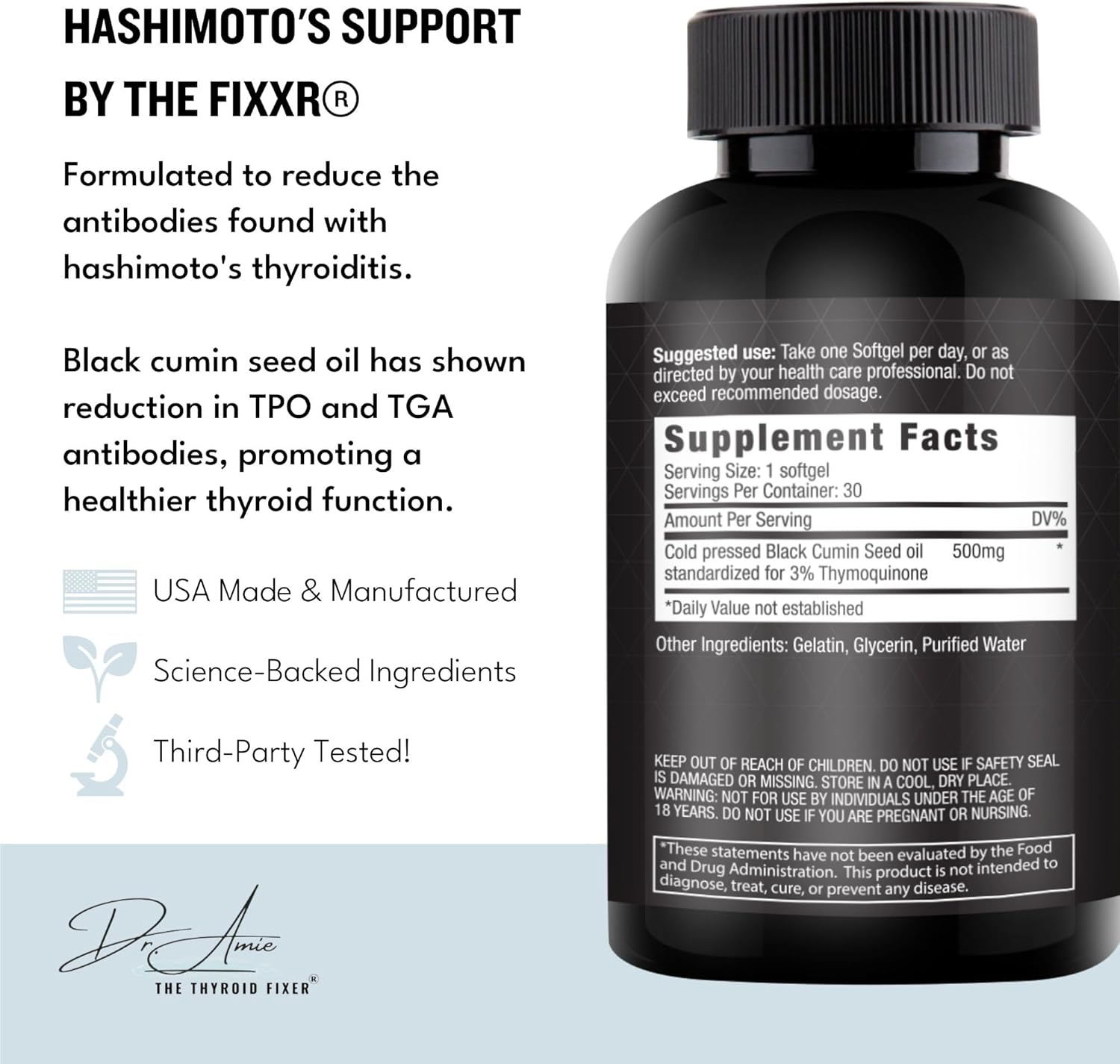 Dr. Amie's Fixxr Hashimoto's Support: Antibody Reducing Complex, 30 Softgels