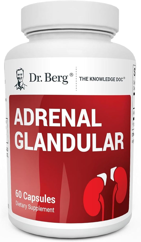 Dr. Berg Adrenal Glandular - Hormone Balance Formula for Healthy Adrenal Function - Adrenal Support Supplement with 60 Capsules
