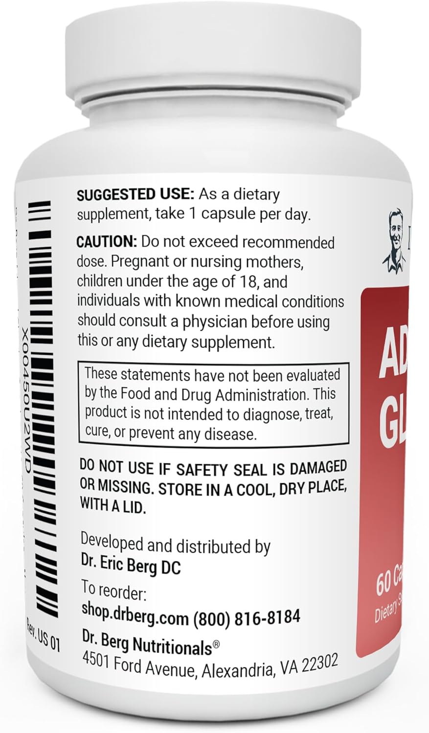 Dr. Berg Adrenal Glandular - Hormone Balance Formula for Healthy Adrenal Function - Adrenal Support Supplement with 60 Capsules