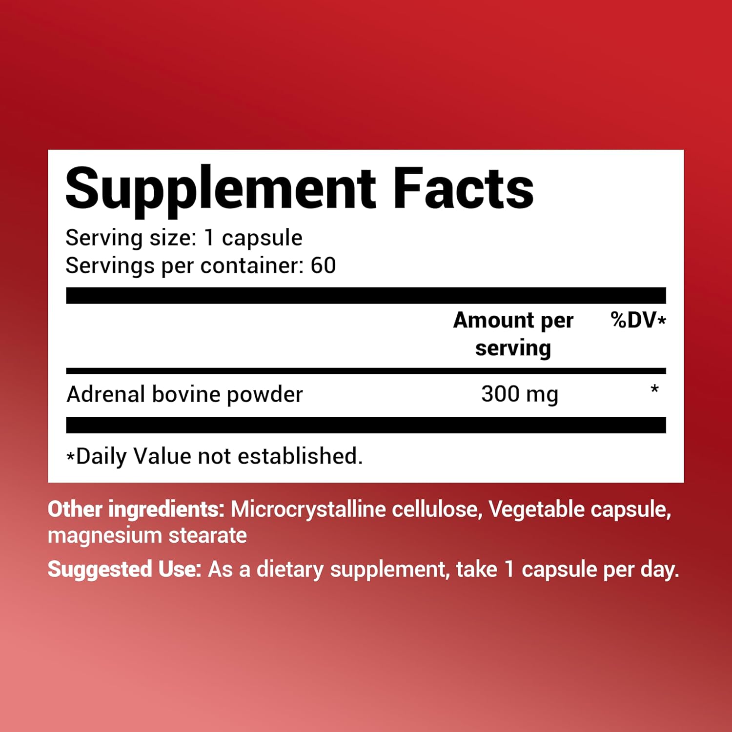 Dr. Berg Adrenal Glandular - Hormone Balance Formula for Healthy Adrenal Function - Adrenal Support Supplement with 60 Capsules