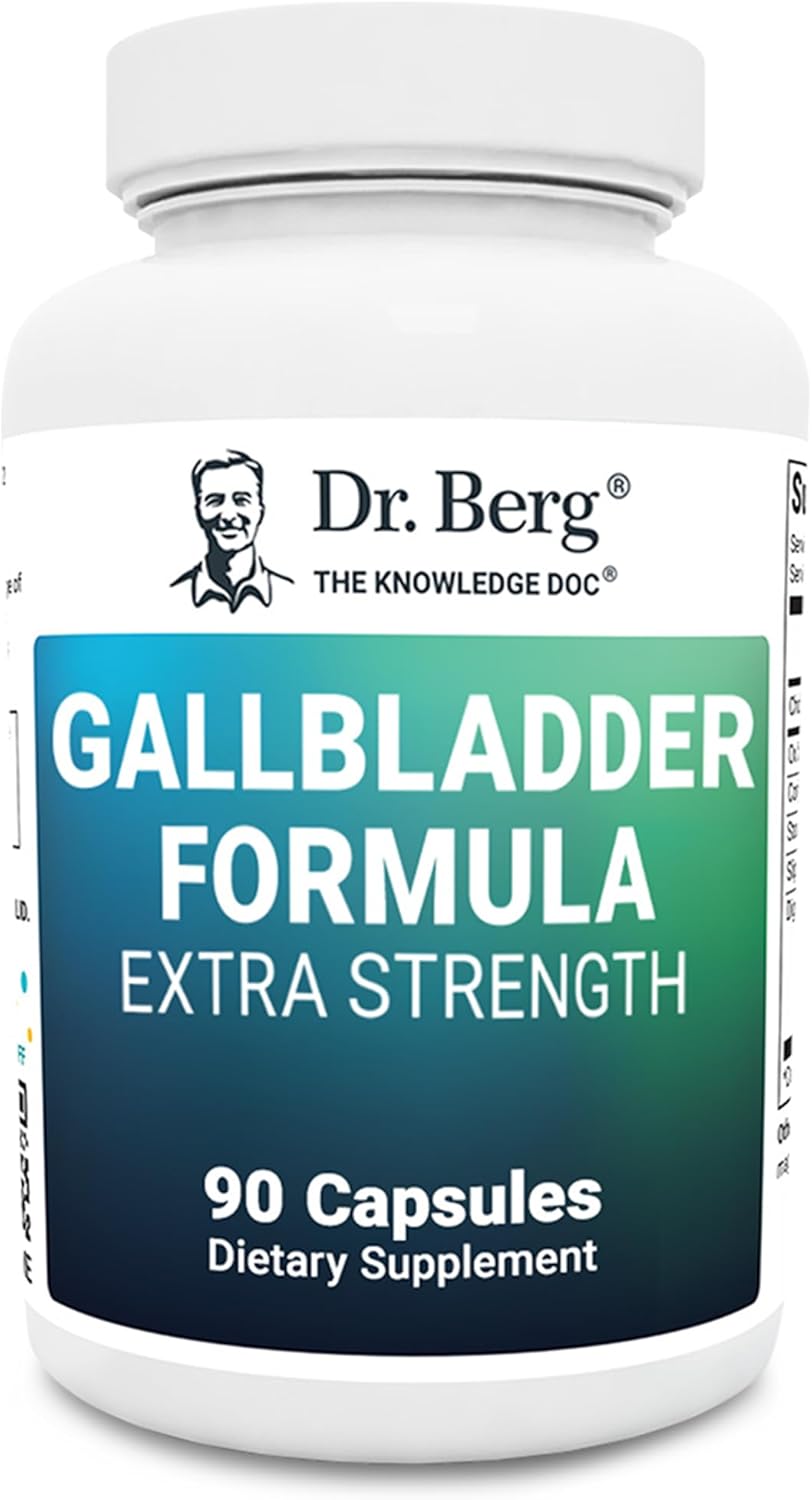 Dr. Berg Gallbladder Formula Extra Strength with Purified Bile Salts, Enzymes, & Digestive Herbs - 45-Day Supply (90 Capsules)