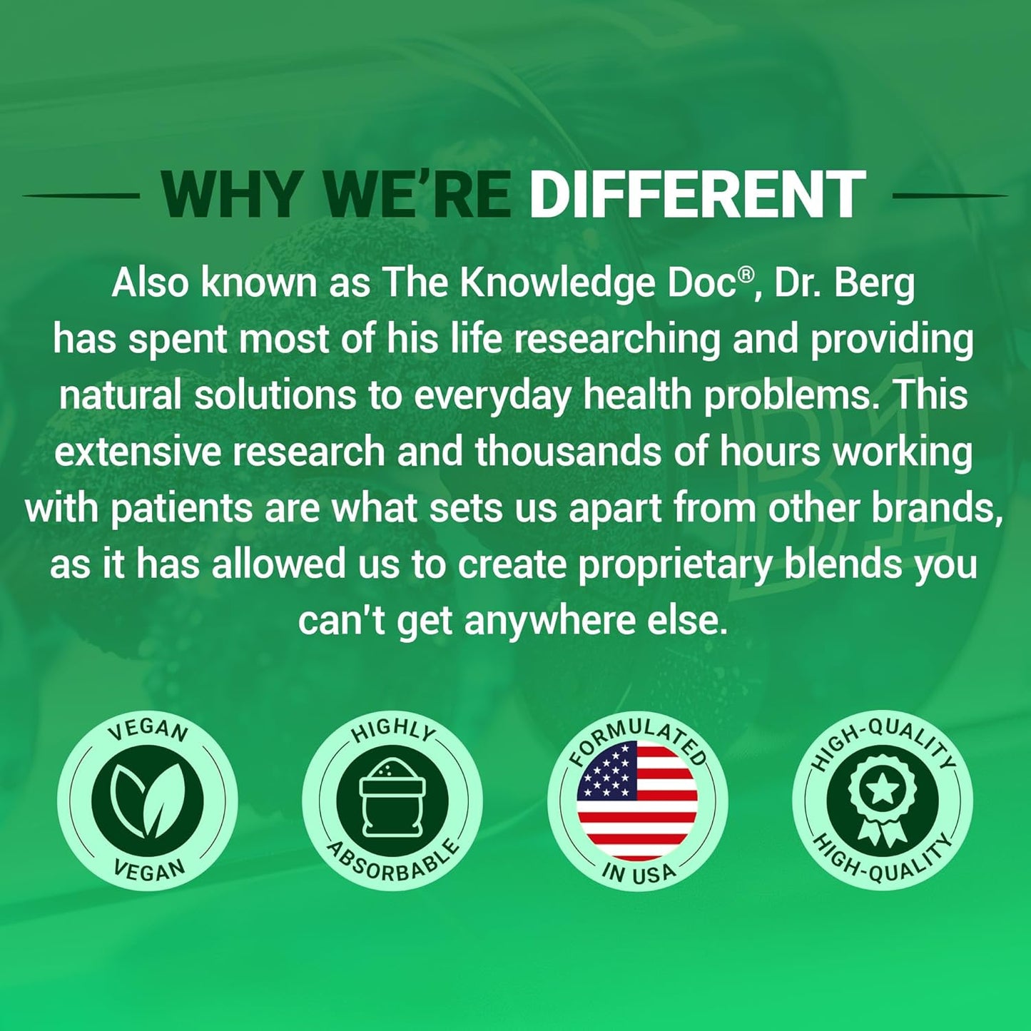 Dr. Berg Natural Vitamin B Complex Supplement with Allithiamine - Essential B1 B6 B12 Vitamins for Men & Women - 60 Capsules