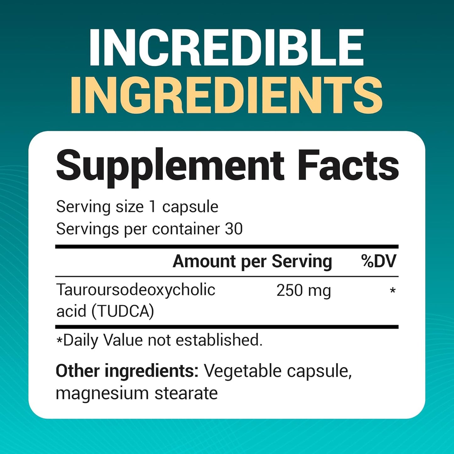 Dr. Berg TUDCA Supplement - Powerful Formula for Liver, Bile, Gallbladder & Digestive Health - 30 Capsules