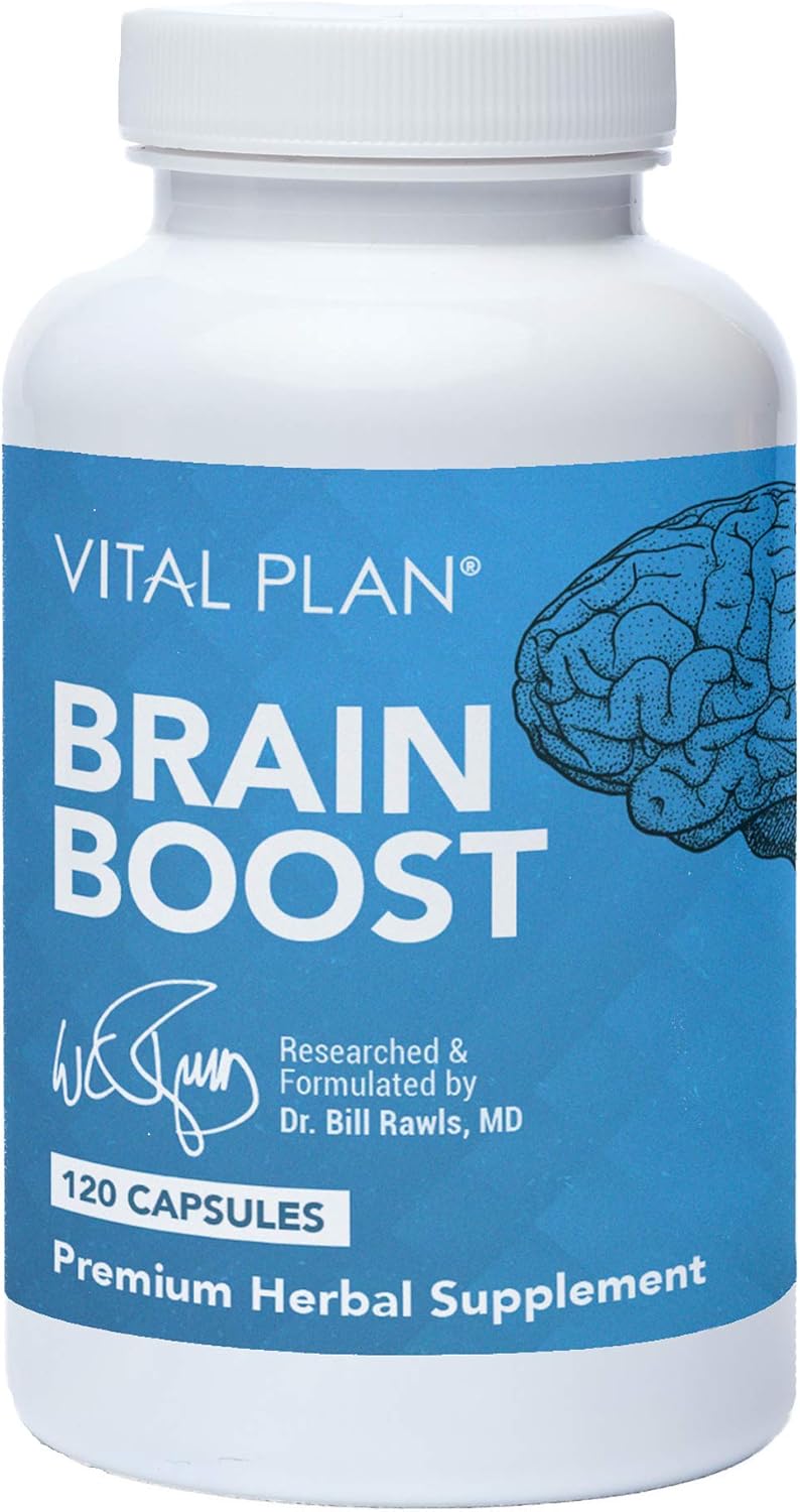 Dr. Bill Rawls Brain Boost Supplement - Capsules with Lion’s Mane, Cat’s Claw, Bacopa, Ashwagandha, & Ginkgo Biloba