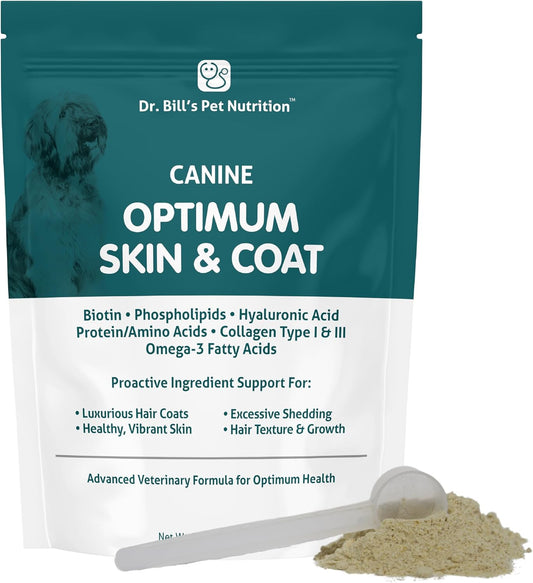 Dr. Bill’s Canine Optimum Skin & Coat Supplement with Fish Oil Omega-3 & Marine Collagen