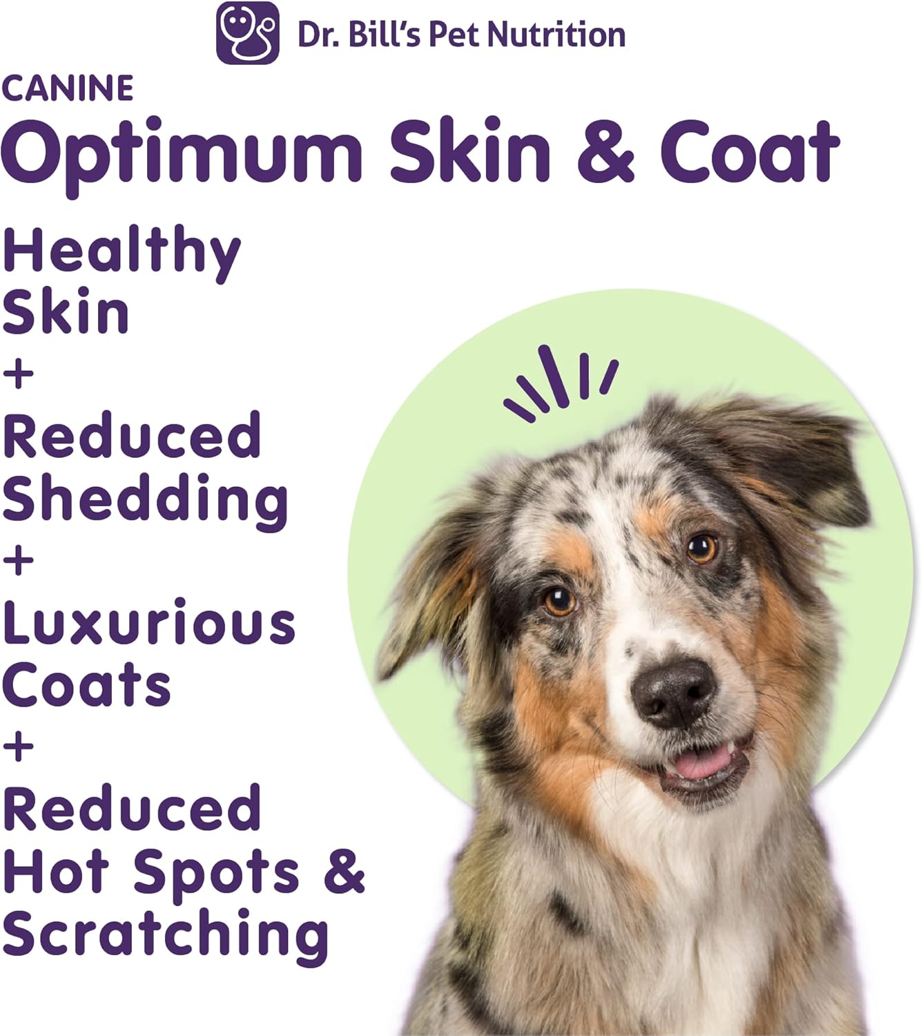 Dr. Bill’s Canine Optimum Skin & Coat Supplement with Fish Oil Omega-3 & Marine Collagen