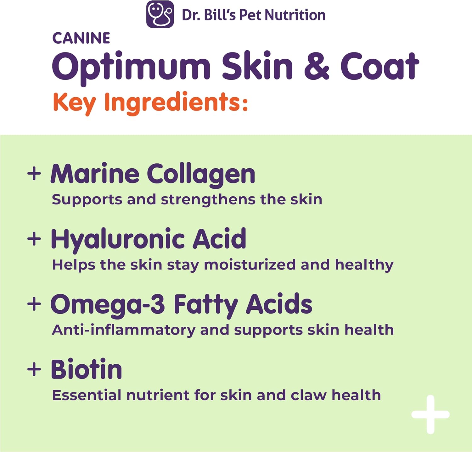 Dr. Bill’s Canine Optimum Skin & Coat Supplement with Fish Oil Omega-3 & Marine Collagen